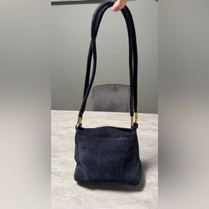 Vintage Y2K Vanessa shoulder purse suede material with gold details